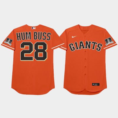Men San Francisco Giants #28 Buster Posey 2021 MLB Players Weekend Nickname Orange Jersey