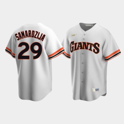 Men San Francisco Giants #29 Jeff Samardzija Cooperstown Collection Home White Jersey