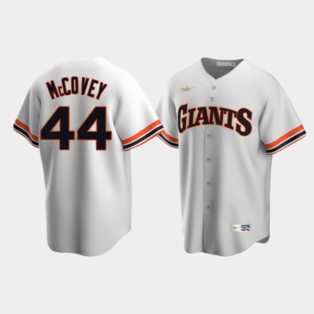 Men San Francisco Giants #44 Willie McCovey Cooperstown Collection Home  White Jersey – The Beauty You Need To See