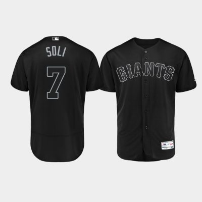 Men San Francisco Giants #7 Donovan Solano 2019 Players Weekend Black Soli Jersey