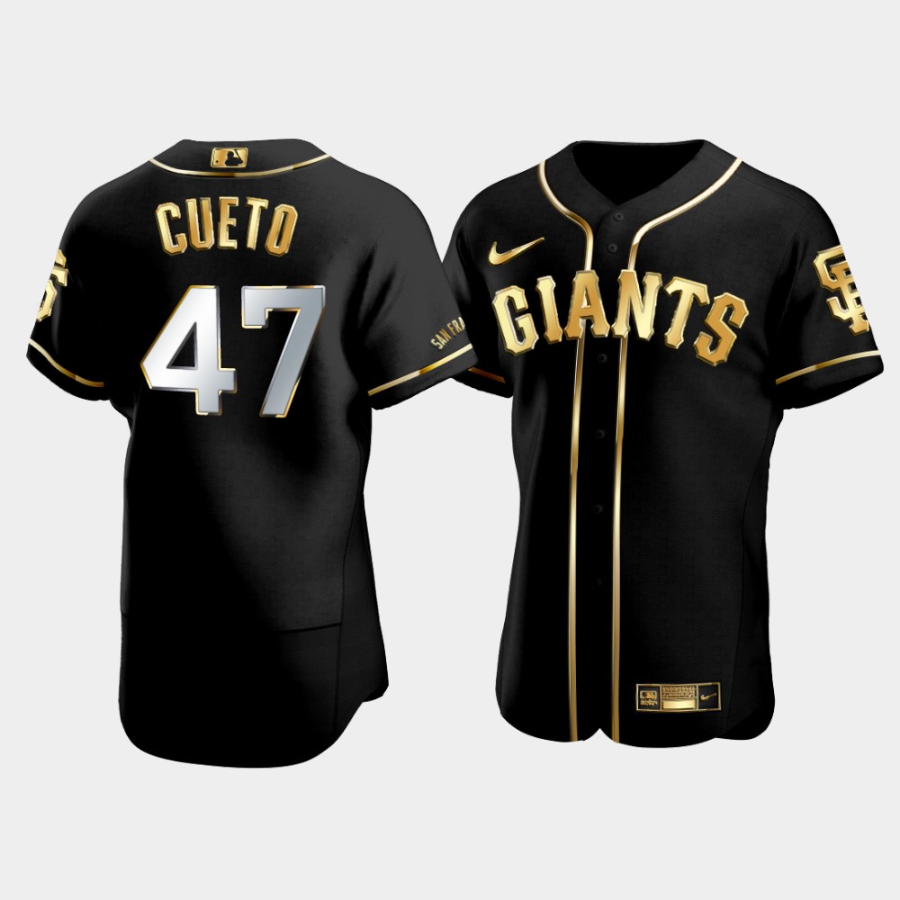 Men San Francisco Giants Johnny Cueto #47 Black Golden Edition Jersey ...