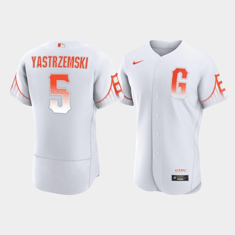 Men San Francisco Giants Mike Yastrzemski White 2021 City Connect Jersey