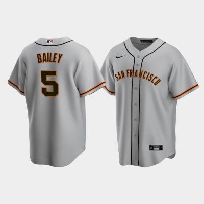 Men San Francisco Giants Patrick Bailey #5 Gray 2020 MLB Draft Road Replica Jersey