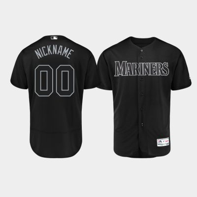 Men Seattle Mariners #00 Custom 2019 Players Weekend Black Jersey