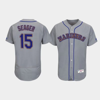 Men Seattle Mariners #15 Kyle Seager Gray Turn Back the Clock Jersey