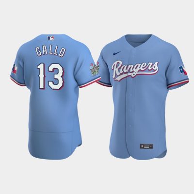 Men Texas Rangers #13 Joey Gallo Light Blue Alternate Jersey