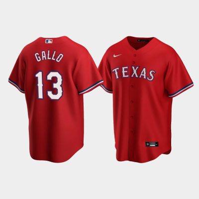 Men Texas Rangers #13 Joey Gallo Red 2020 Replica Alternate Jersey