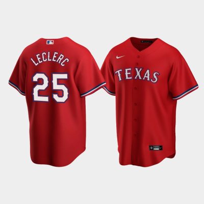 Men Texas Rangers #25 Jose Leclerc Red 2020 Replica Alternate Jersey