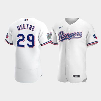Men Texas Rangers #29 Adrian Beltre White 2020 Home Jersey