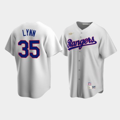 Men Texas Rangers #35 Lance Lynn Cooperstown Collection Home White Jersey