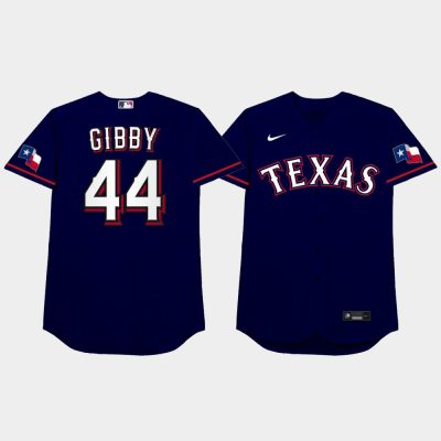 Men Texas Rangers #44 Kyle Gibson 2021 MLB Players Weekend Nickname Blue Jersey