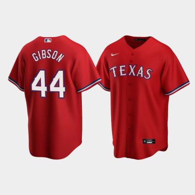 Men Texas Rangers #44 Kyle Gibson Red Replica Alternate Jersey