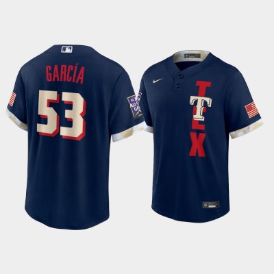 Men Texas Rangers Adolis Garcia Navy 2021 MLB All-Star Game Replica Jersey