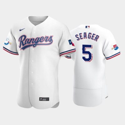 Men Texas Rangers Corey Seager White Home 50th Anniversary Jersey