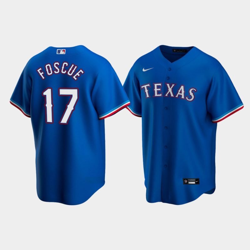 Men Texas Rangers Justin Foscue #17 Royal 2020 MLB Draft Alternate Replica Jersey
