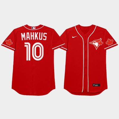 Men Toronto Blue Jays #10 Marcus Semien 2021 MLB Players Weekend Nickname Red Jersey