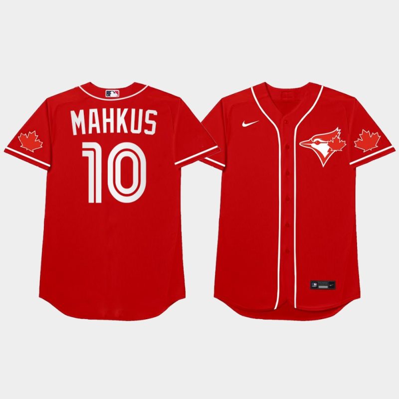 Men Toronto Blue Jays #10 Marcus Semien 2021 MLB Players Weekend Nickname Red Jersey