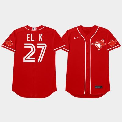 Men Toronto Blue Jays #27 Vladimir Guerrero Jr. 2021 MLB Players Weekend Nickname Red Jersey