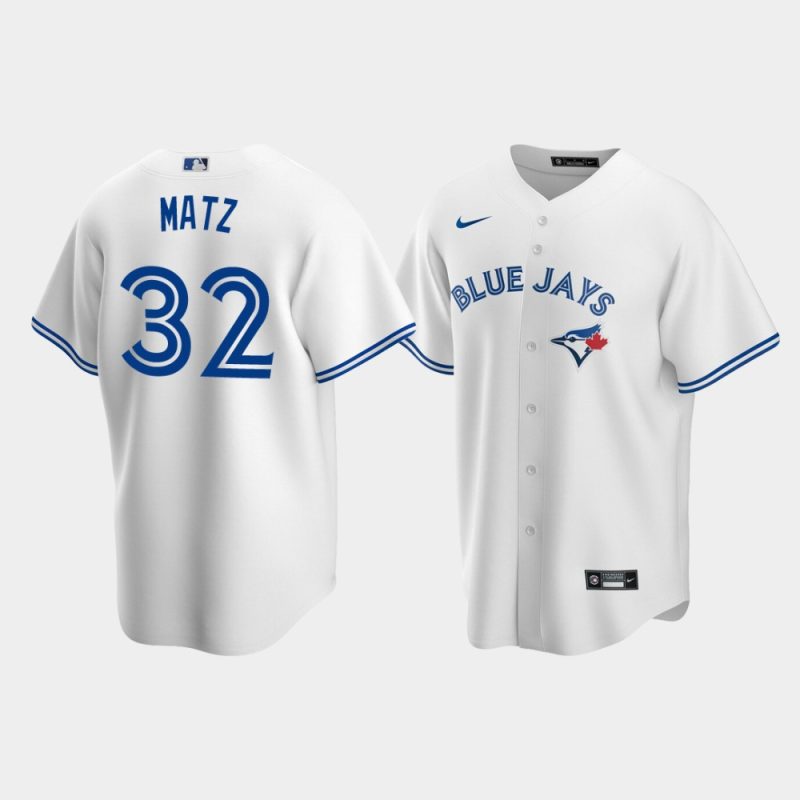 Men Toronto Blue Jays #32 Steven Matz White Replica Home Jersey