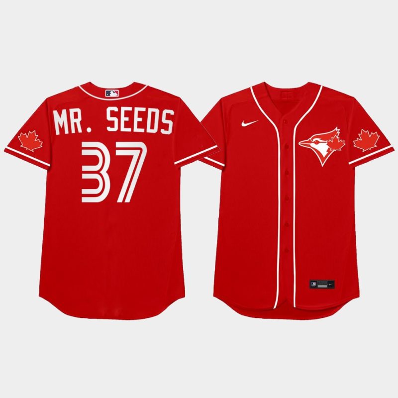Men Toronto Blue Jays #37 Teoscar Hernandez 2021 MLB Players Weekend Nickname Red Jersey