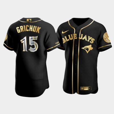 Men Toronto Blue Jays Randal Grichuk #15 Black Gold Edition Jersey
