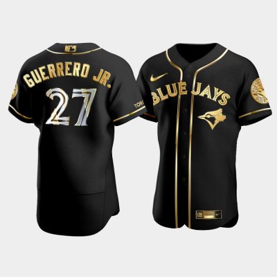Men Toronto Blue Jays Vladimir Guerrero Jr. #27 Black Gold Edition Jersey