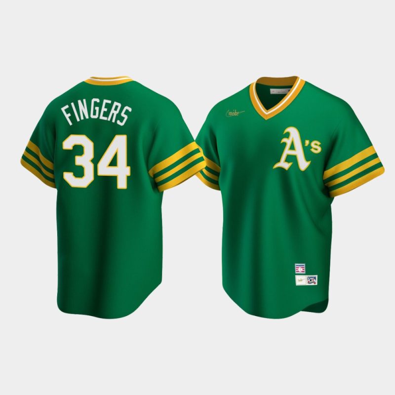 Rollie Fingers Oakland Athletics Kelly Green Cooperstown Collection Road Jersey