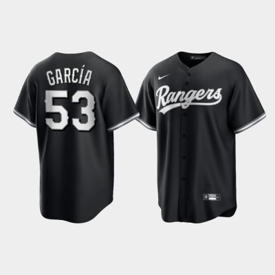 Texas Rangers Adolis Garcia Black 2021 All Black Fashion Replica Jersey