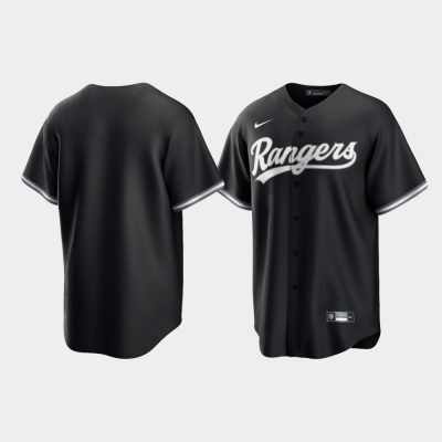 Texas Rangers Black 2021 All Black Fashion Replica Jersey