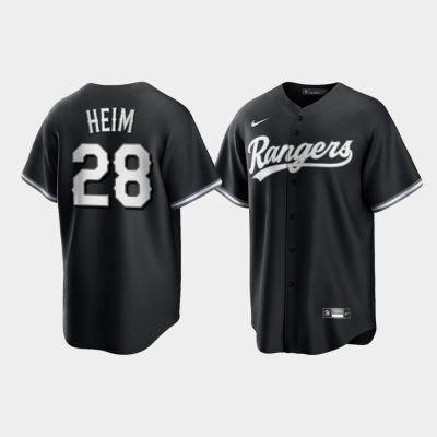 Texas Rangers Jonah Heim Black 2021 All Black Fashion Replica Jersey