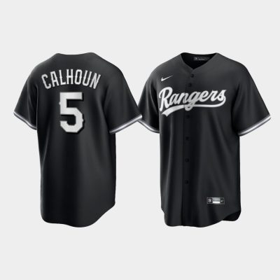 Texas Rangers Willie Calhoun Black 2021 All Black Fashion Replica Jersey
