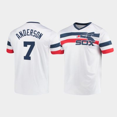 Tim Anderson Chicago White Sox White Cooperstown Collection V-Neck Jersey