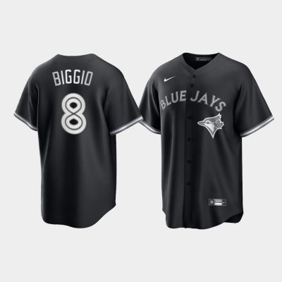 Toronto Blue Jays Cavan Biggio Black White 2021 All Black Fashion Replica Jersey