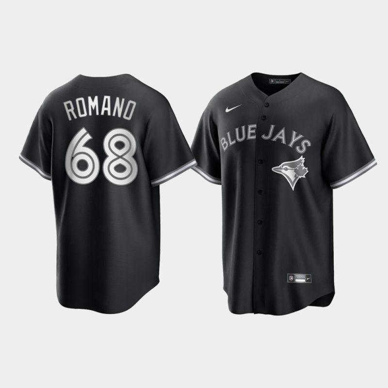 Toronto Blue Jays Jordan Romano Black White 2021 All Black Fashion Replica Jersey