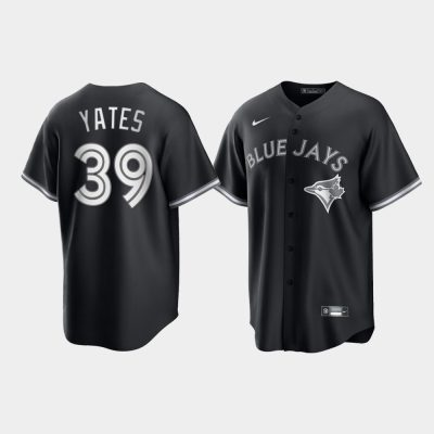 Toronto Blue Jays Kirby Yates Black White 2021 All Black Fashion Replica Jersey