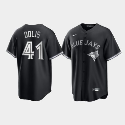 Toronto Blue Jays Rafael Dolis Black White 2021 All Black Fashion Replica Jersey