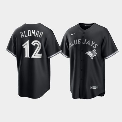 Toronto Blue Jays Roberto Alomar Black White 2021 All Black Fashion Replica Jersey
