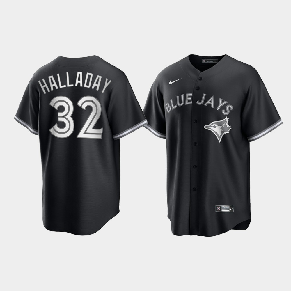 Toronto Blue Jays Roy Halladay Black White 2021 All Black Fashion