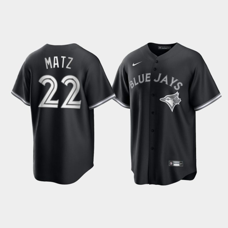 Toronto Blue Jays Steven Matz Black White 2021 All Black Fashion Replica Jersey