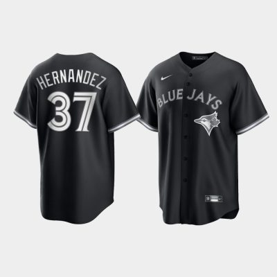 Toronto Blue Jays Teoscar Hernandez Black White 2021 All Black Fashion Replica Jersey