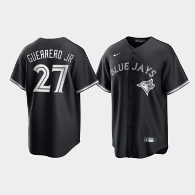Toronto Blue Jays Vladimir Guerrero Jr. Black White 2021 All Black Fashion Replica Jersey