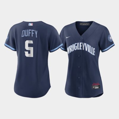 Women Chicago Cubs Matt Duffy #5 Navy 2021 City Connect Replica Jersey