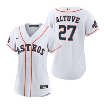 Women Houston Astros Jose Altuve White 2022 World Series Champions Home Replica Jersey