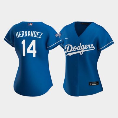 Women Los Angeles Dodgers Enrique Hernandez #14 Royal 2020 World Series Champions Replica Jersey