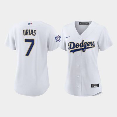 Women Los Angeles Dodgers Julio Urias #7 White 2021 Gold Program Replica Jersey