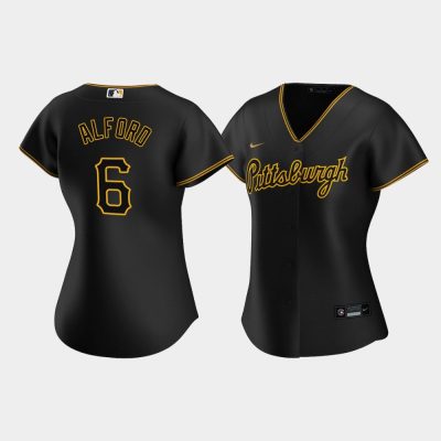 Women Pittsburgh Pirates Anthony Alford Replica Alternate Team Script Black Jersey