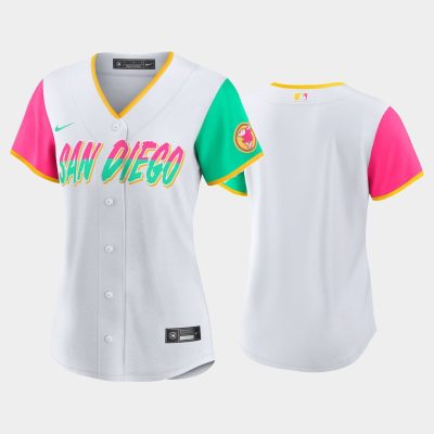 Women # San Diego Padres White 2022 City Connect Replica Jersey
