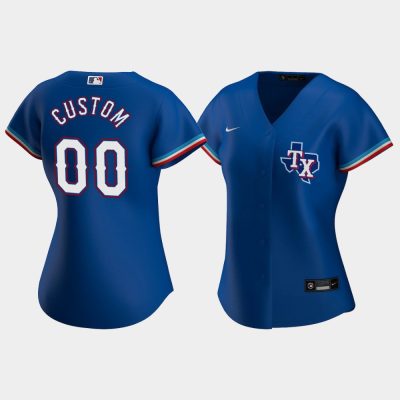 Women Texas Rangers Custom #00 Royal Replica 2020 Alternate Jersey