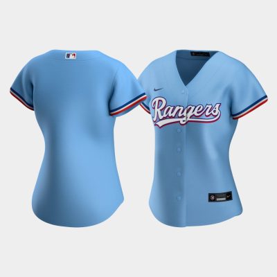 Women Texas Rangers Light Blue Replica Alternate Jersey