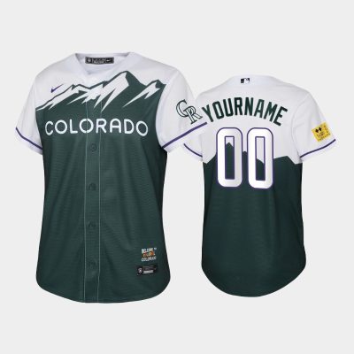 Youth 2022 City Connect Rockies #00 Custom Replica Green Jersey